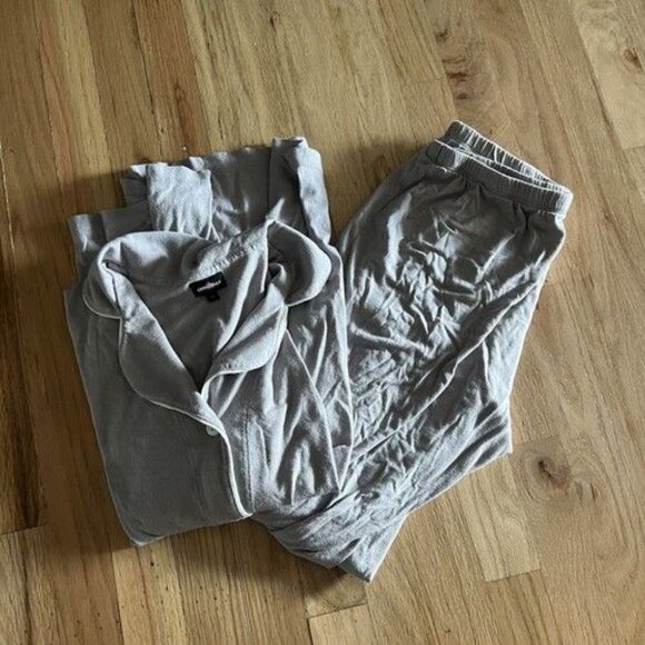 Cosabella Two Piece Pajama Set Grey Gray Solid Women’s SZ MED Cozy Lounge Cotton - Picture 2 of 6